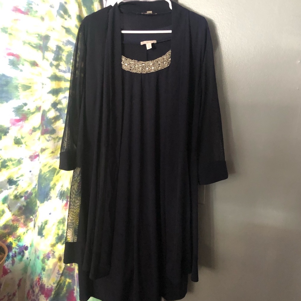 Beautiful beaded sleeveless dress and shear jacket